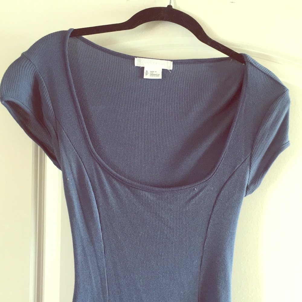 CUTE Slate blue, scoop neck summer dress!